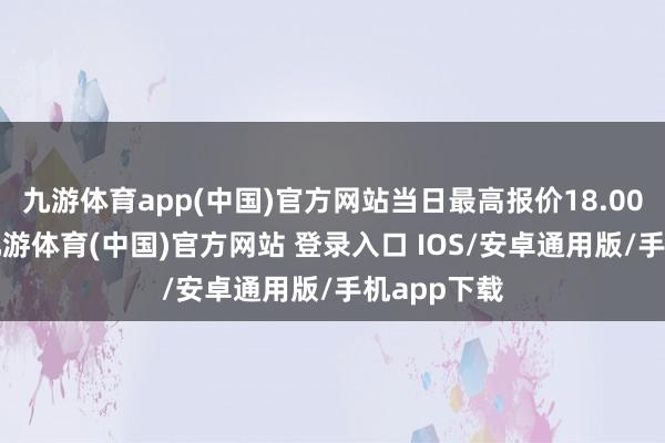 九游体育app(中国)官方网站当日最高报价18.00元/公斤-九游体育(中国)官方网站 登录入口 IOS/安卓通用版/手机app下载