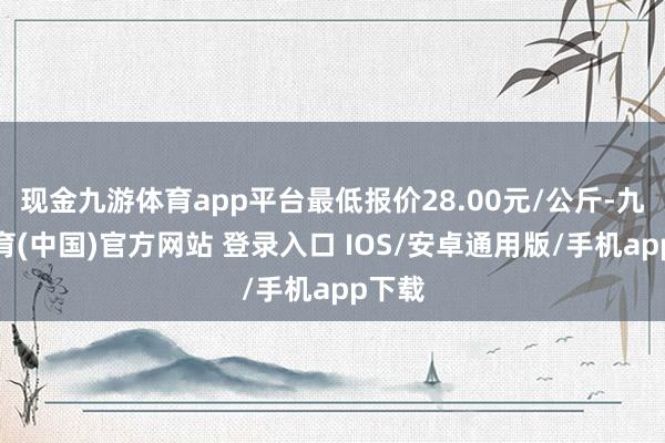 现金九游体育app平台最低报价28.00元/公斤-九游体育(中国)官方网站 登录入口 IOS/安卓通用版/手机app下载