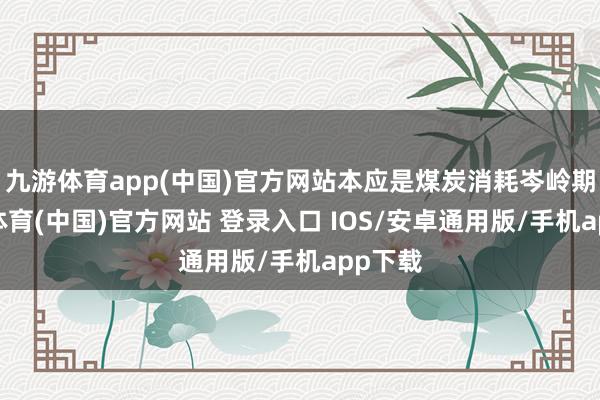 九游体育app(中国)官方网站本应是煤炭消耗岑岭期-九游体育(中国)官方网站 登录入口 IOS/安卓通用版/手机app下载